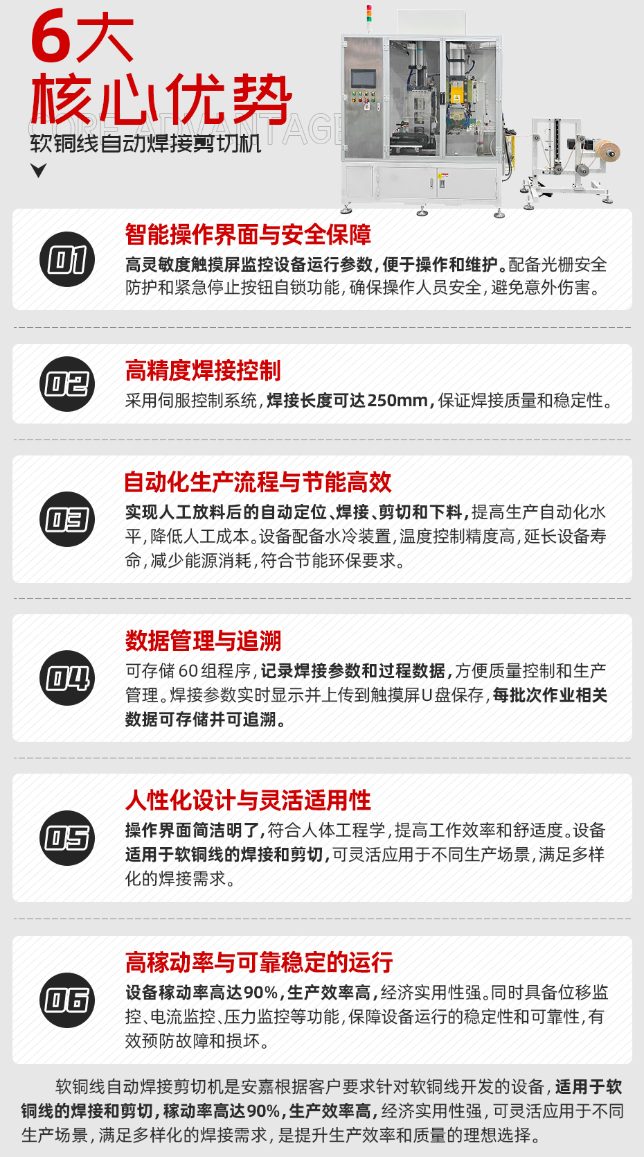 软铜线自动黄瓜视频污免费剪切机核心优势