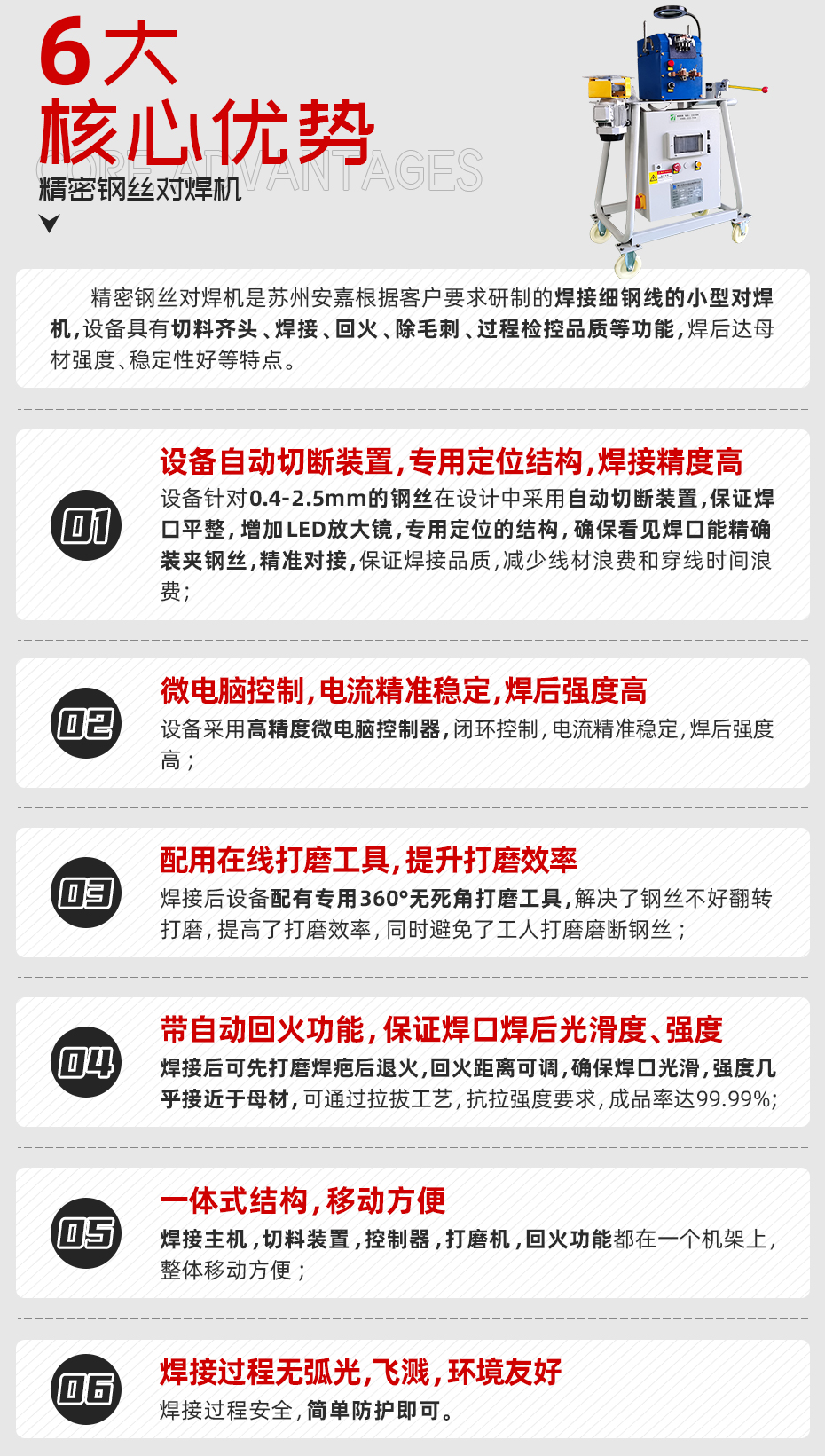 精密钢丝对黄瓜视频黄色详情核心优势